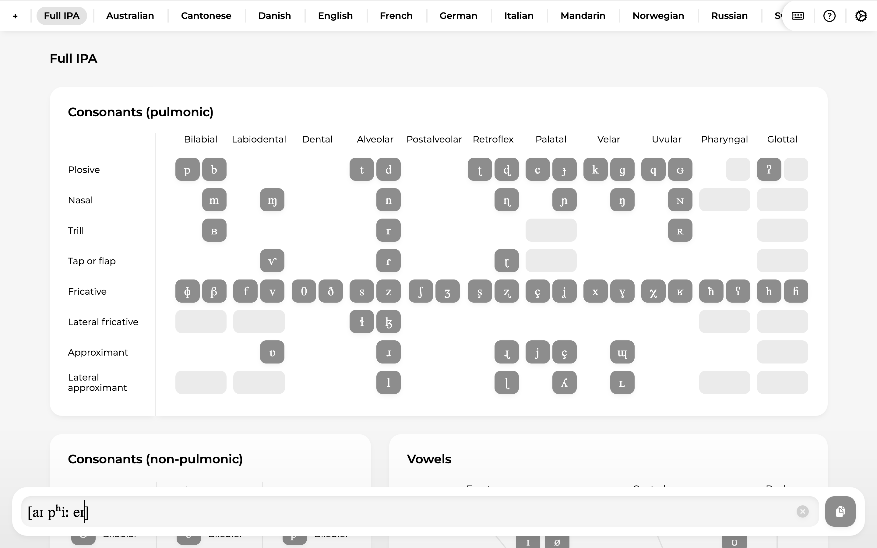 Screenshot from IPA Keyboard