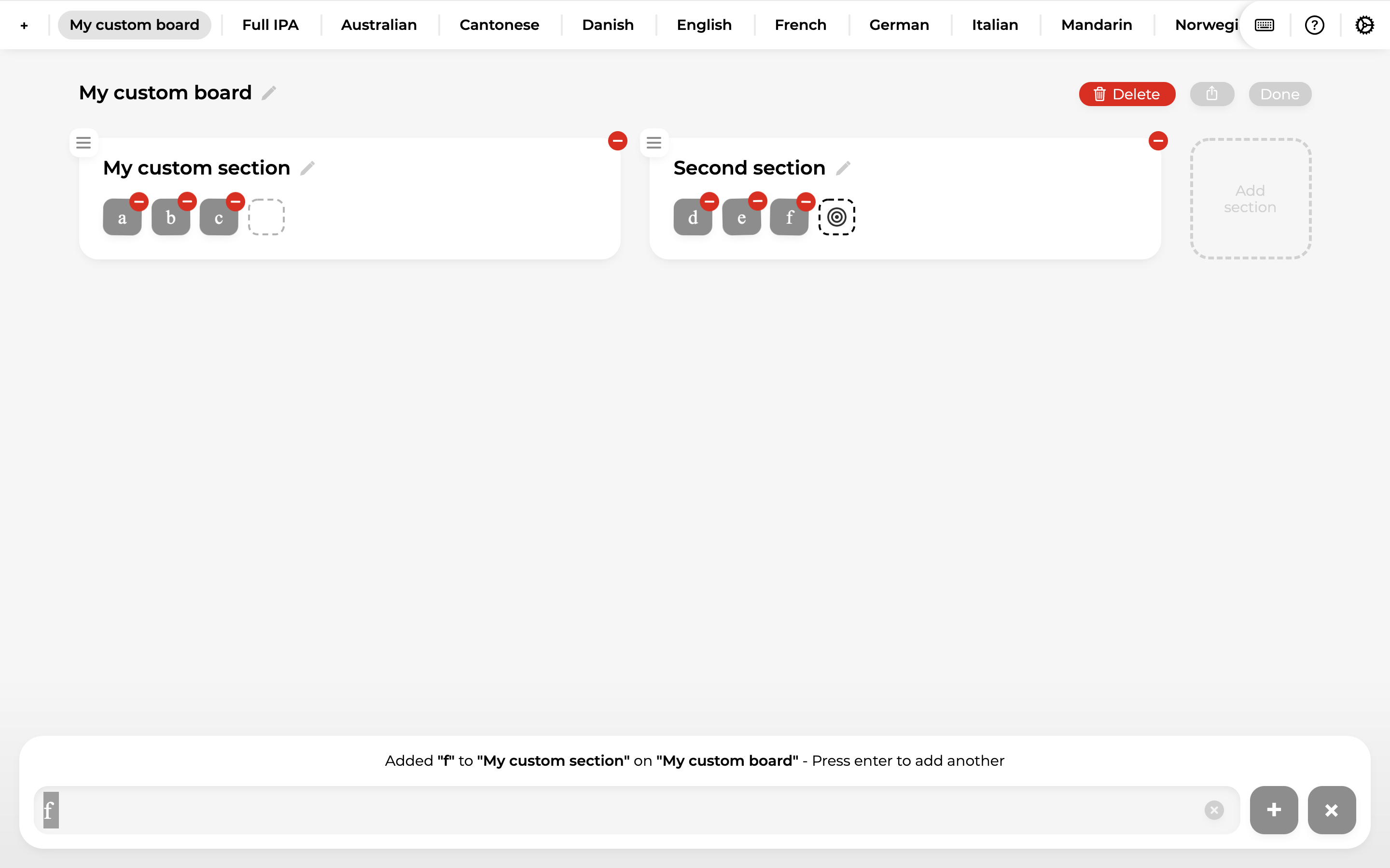 Screenshot from IPA Keyboard